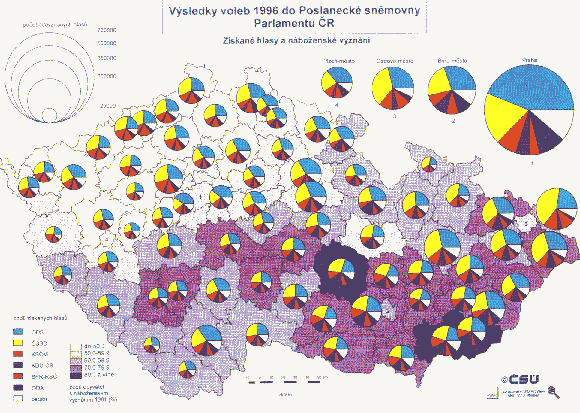 Choropleth Map with Proportional Symbols from ARCDATA PRAGUE, in GIS: Our 