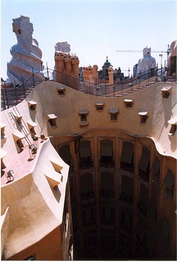 View from the roof terrace of La Pedrera
