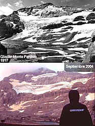 Images of the Perdido Glacier, Spanish Pyrenees, 1917 and 2004