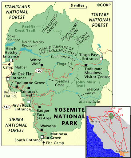 Mildred Patricia Baena: map of yosemite park
