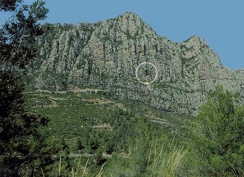 The entrance to the Coves del Collbató in the Montserrat mountains