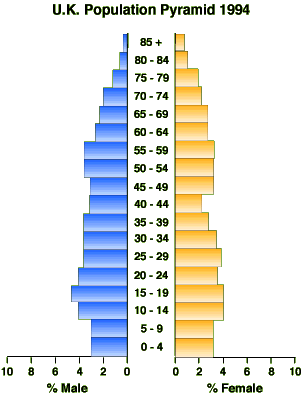 U.K. Population Pyramid 1994