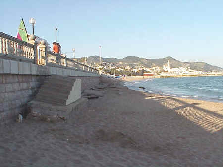 Destruction at l'Estanyol beach Sitges, June 
2002