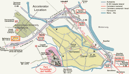 Map showing the support infrastructure avaialble in El VallÃ¨s high-tech zone