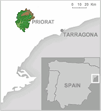 Location map of Priorat