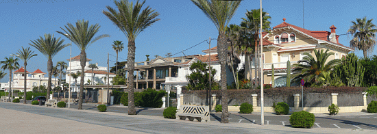 Cuban-style mansions along the Sitges seafront