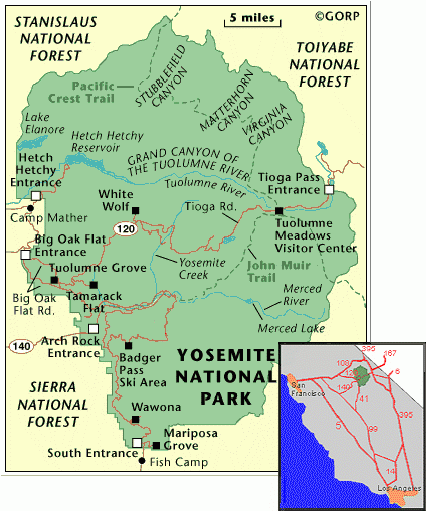 map of yosemite national park attractions Yosemite National Park Tourism Attractions map of yosemite national park attractions